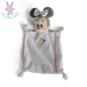 Doudou plat Souris Minnie rose blanc gris étoiles DISNEY SIMBA