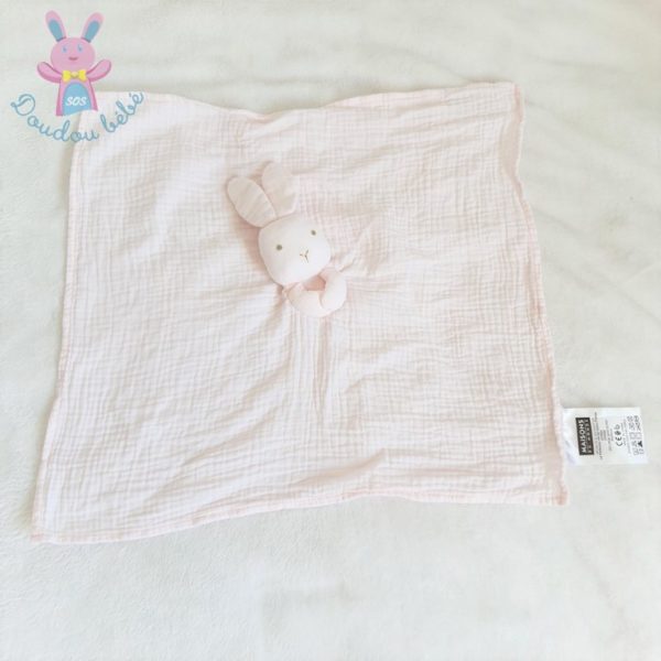 Doudou plat Lapin lange rose pâle MAISONS DU MONDE