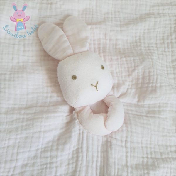 Doudou plat Lapin lange rose pâle MAISONS DU MONDE