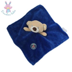 Doudou plat Ours beige bleu PARIS SAINT GERMAIN PSG