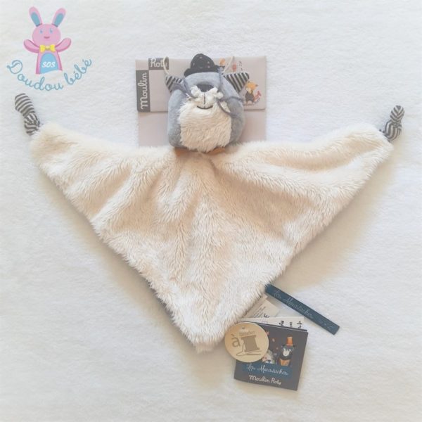 Doudou plat Chat Fernand Les Moustaches MOULIN ROTY