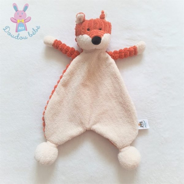 Doudou plat Renard orange blanc JELLYCAT