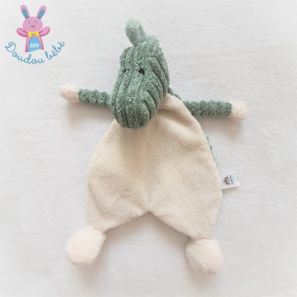 Doudou plat Dinosaure Cordy Roy blanc vert JELLYCAT