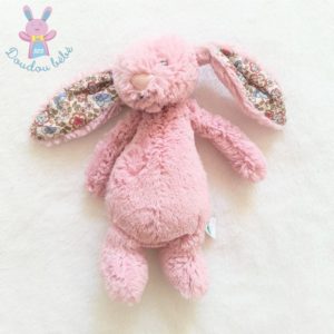 Doudou Lapin rose fleurs liberty 20 cm JELLYCAT