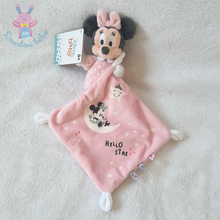 Doudou Peluche Minnie 25cm avec Mouchoir Personnalisé