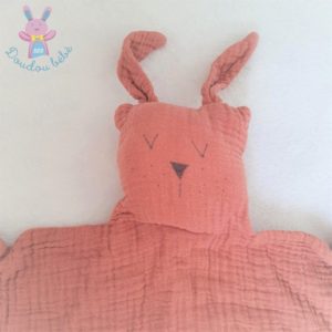 Doudou bio plat Lapin grand modèle 25cm