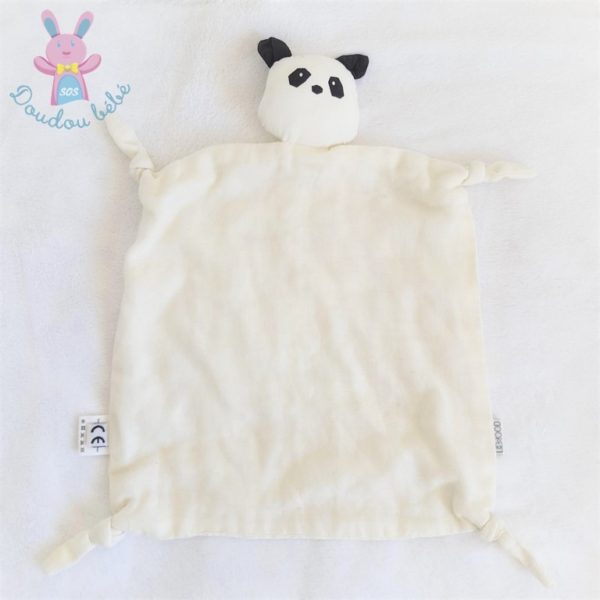 Doudou plat Panda lange blanc noir LIEWOOD