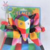 Doudou plat éléphant carreaux colorés ELMER