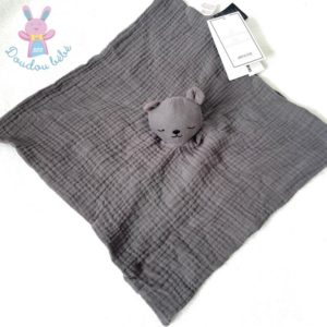 Doudou plat Ours lange coton gris foncé H&M