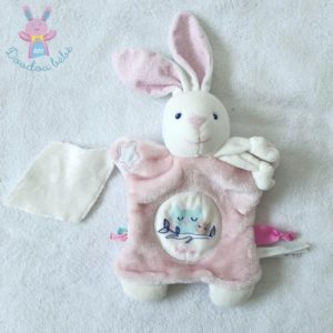 Doudou plat Lapin Happy Glossy - Cadeau de naissance - D&C - Ourson Câlin