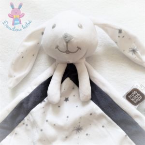 Doudou Plat Lapin Bleu Etoile Argent SIMBA TOYS KIABI attache tétine