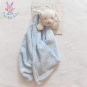 Doudou écureuil beige blanc mouchoir bordeaux Bébé Douceur