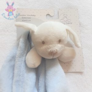 Doudou Chien blanc couverture polaire bleu KING BEAR