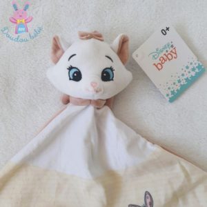 Doudou plat Chat M is for Marie blanc rose DISNEY