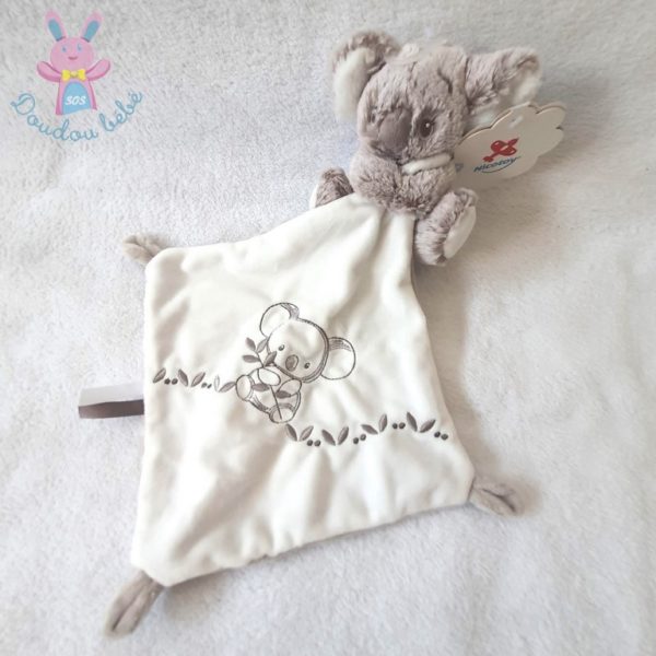 Doudou Koala beige chiné blanc mouchoir NICOTOY SIMBA