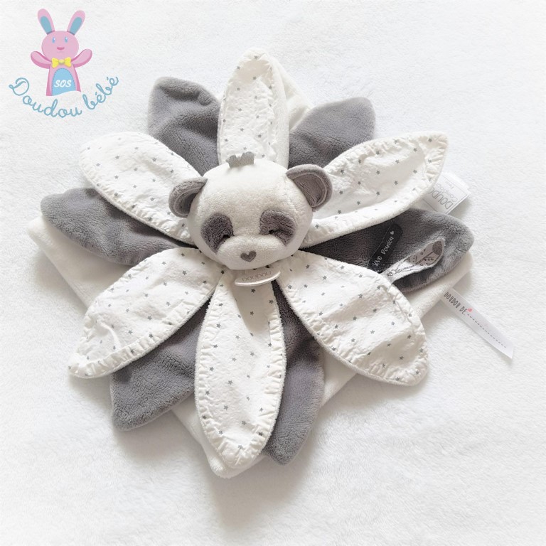 Doudou plat Panda Attrape-rêve Doudou et Compagnie 20 cm Gris