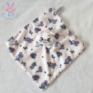 Doudou plat Chat Marie blanc rose fleurs DISNEY PRIMARK