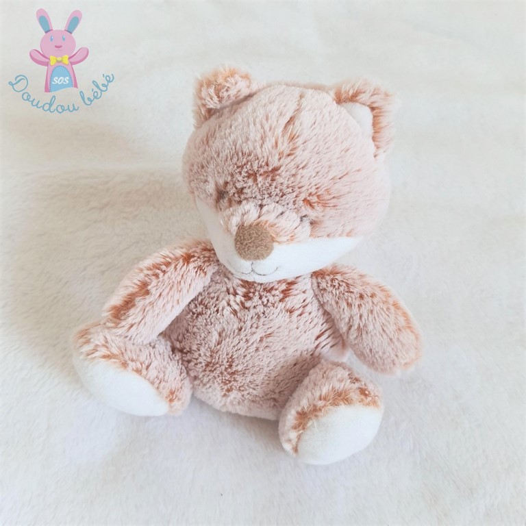 Doudou petit Renard roux marron blanc 14 cm TEX BABY