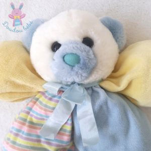 doudou plat lapin patchwork multicolore carottes abeille KALOO