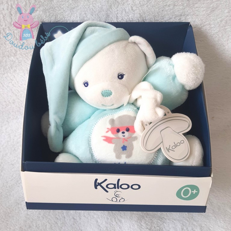 Doudou peluche Lapin plume vert Kaloo 25 cm