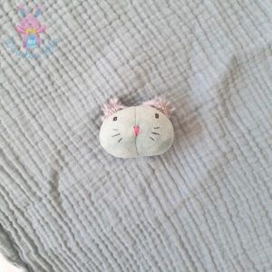 Doudou plat Chat les Pachats lange vert MOULIN ROTY