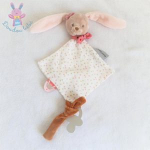 Doudou Nattou Cappuccino lapin musical beige avec bandana à pois