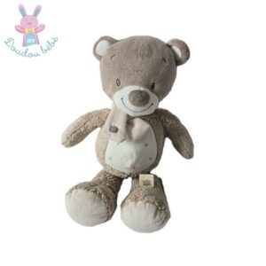 Doudou Ours marron blanc couronne Max Noa 28 cm NATTOU
