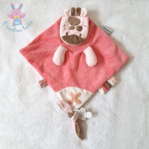 Doudou plat Girafe buddiezzz rose blanc NATTOU