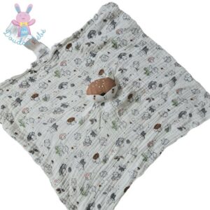 Doudou plat Renard lange marron blanc gris DPAM Du Pareil Au Même