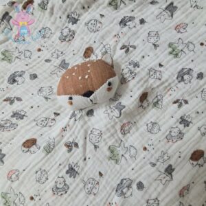 Doudou plat Renard lange marron blanc gris DPAM Du Pareil Au Même