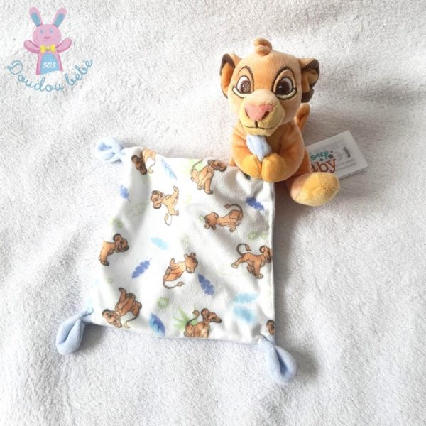 Doudou Roi Lion Simba orange jaune mouchoir DISNEY BABY