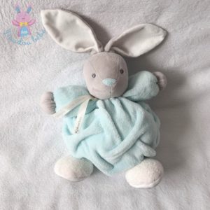 Doudou Lapin boule plume gris vert d’eau 25 cm KALOO