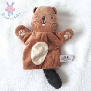 Doudou Malin Lilou la loutre Doudou marron blanc 30 cm