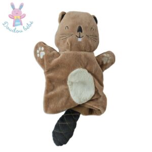 Doudou marionnette CASTOR marron beige SIMBA TOYS KIABI