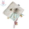 Doudou plat Chien Iris & Lali rose bleu beige fleurs NATTOU