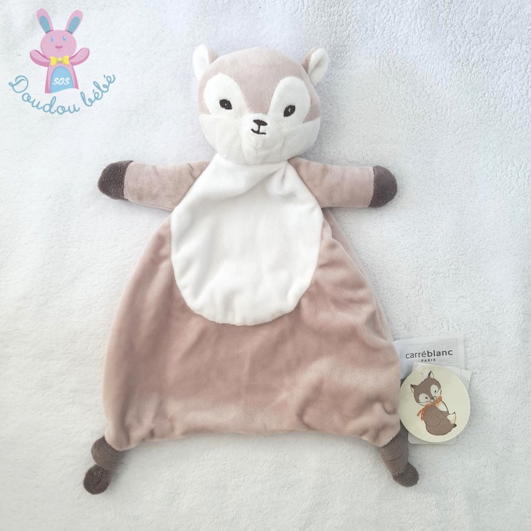 Doudou mouchoir renard en velours pour bébé garçon