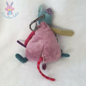 Doudou Souris musicale mauve coloré Les Jolis pas Beaux MOULIN ROTY