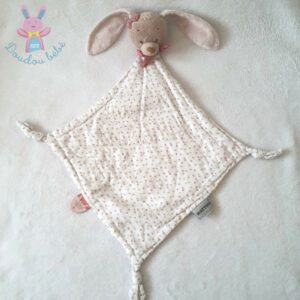 Doudou plat Lapin lange blanc rose beige Sasha et Pauline NATTOU