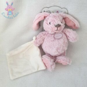 Baby'Nat - Brioche l'ours - Doudou blanc rose 24 cm