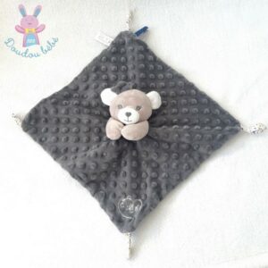 Doudou plat Ours gris beige blanc DODO D’AMOUR MGM