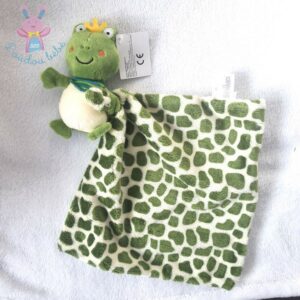 Doudou Grenouille mouchoir vert blanc SHIMA