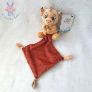 Doudou Lion Simba mouchoir orange beige DISNEY