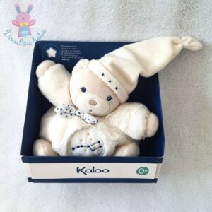 Doudou Ours boule « Ma petite étoile » blanc 17 cm KALOO