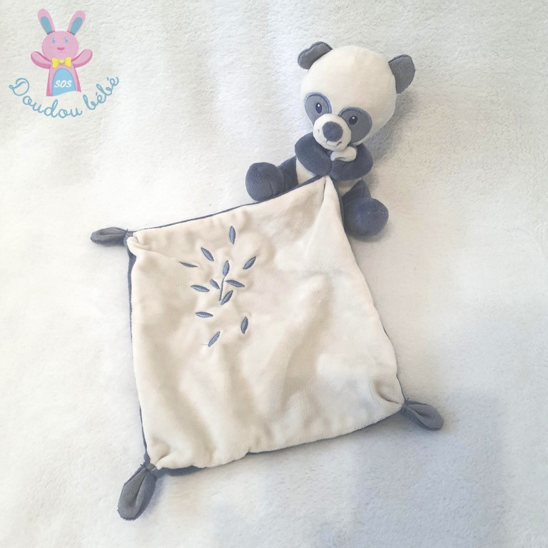 Doudou plat Panda Attrape-rêve Doudou et Compagnie 20 cm Gris