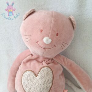 Doudou Chat Minouchka rose cœur 45 cm NOUKIE’S