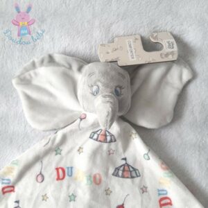 Doudou plat éléphant Dumbo cirque blanc gris DISNEY PRIMARK