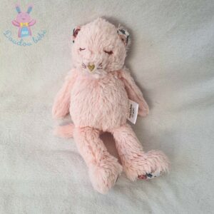 Doudou peluche poupée rose blanche chapeau lapin SANDY