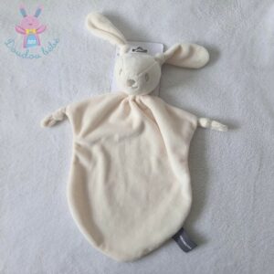 Doudou plat Lapin blanc beige clair ORCHESTRA