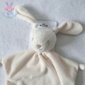 Doudou plat Lapin blanc beige clair ORCHESTRA