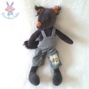 Doudou Loup Igor gris salopette 30 cm MOULIN ROTY